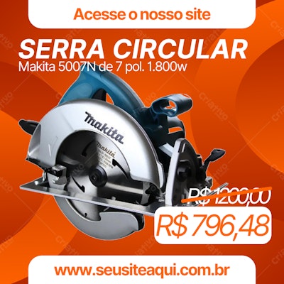 Template de anúncio Serra Circular Makita 5007N Editável no Canva