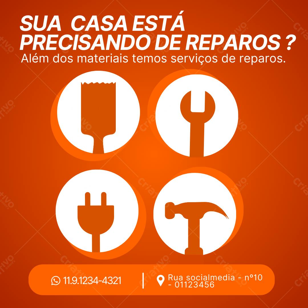 Post Instagram para Serviços de Reparos Editável no Canva