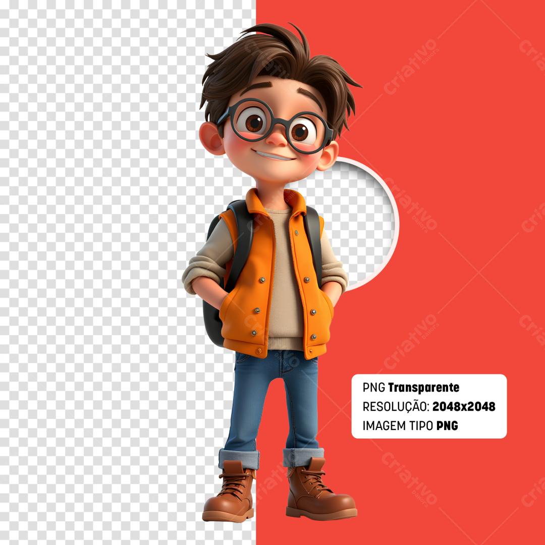 Icone Menino estudante PNG com fundo transparente