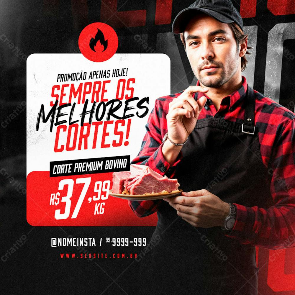 Açougue Cortes Bovinos Em Promoção Feed Social Media