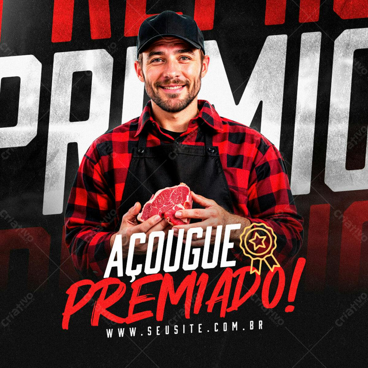 Flyer Açougue Premiado PSD Editável