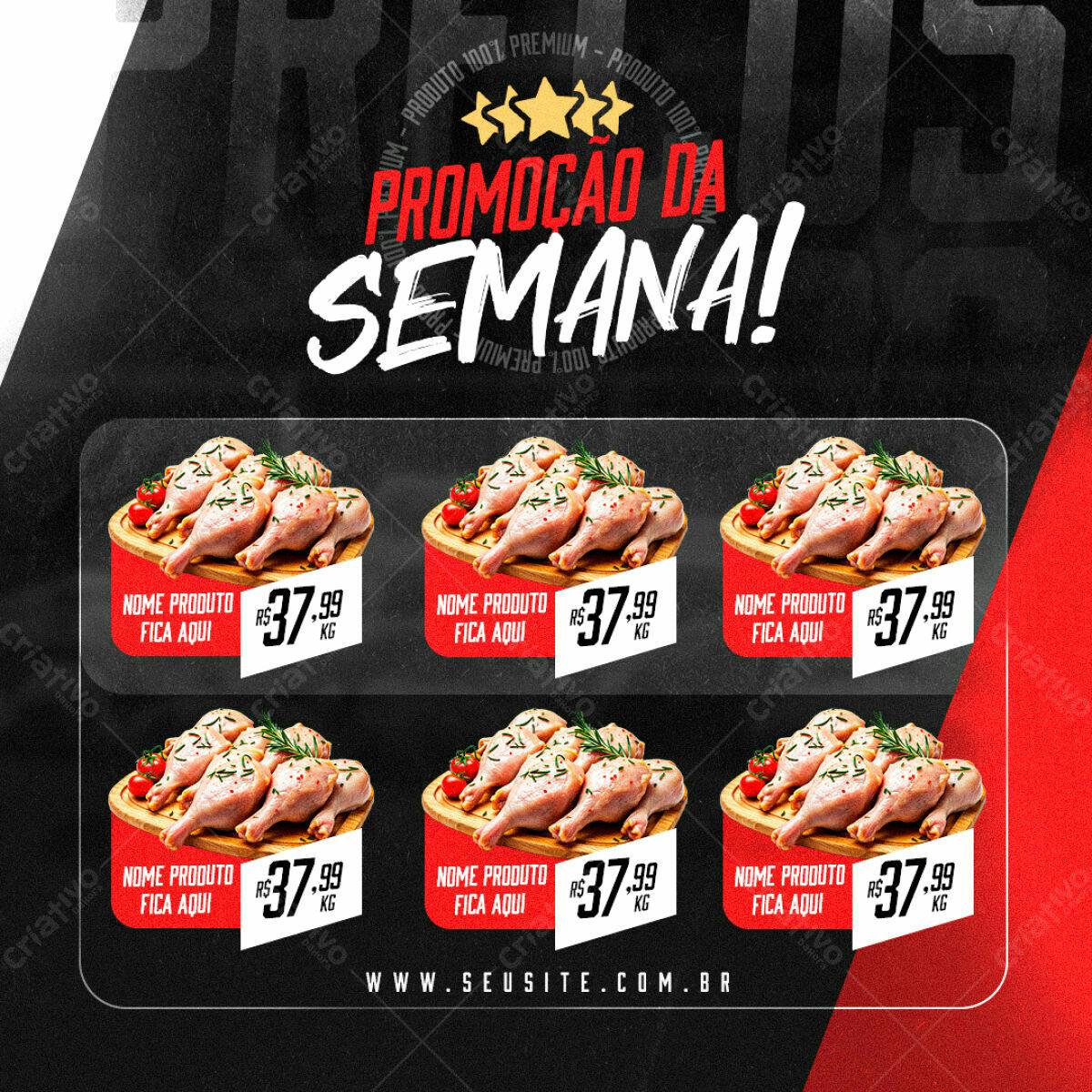 PSD Flyer Promoção de Frango R$ 37,99 PSD Editável