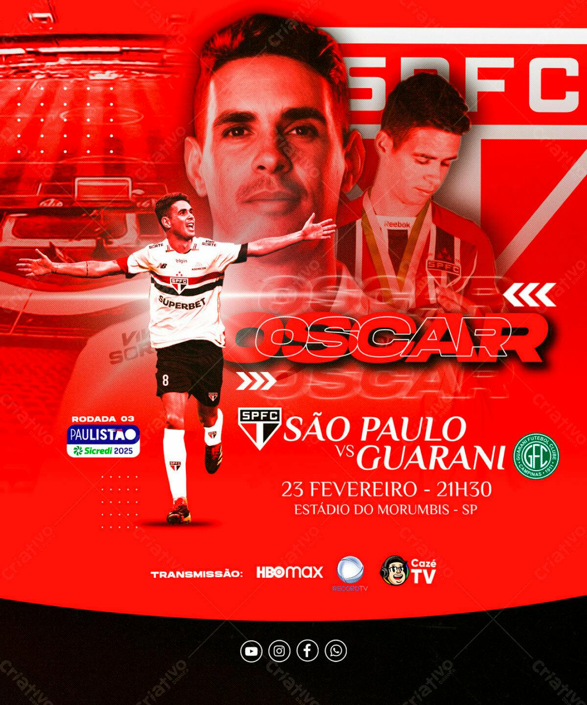 Flyer São Paulo x Guarani PSD Editável