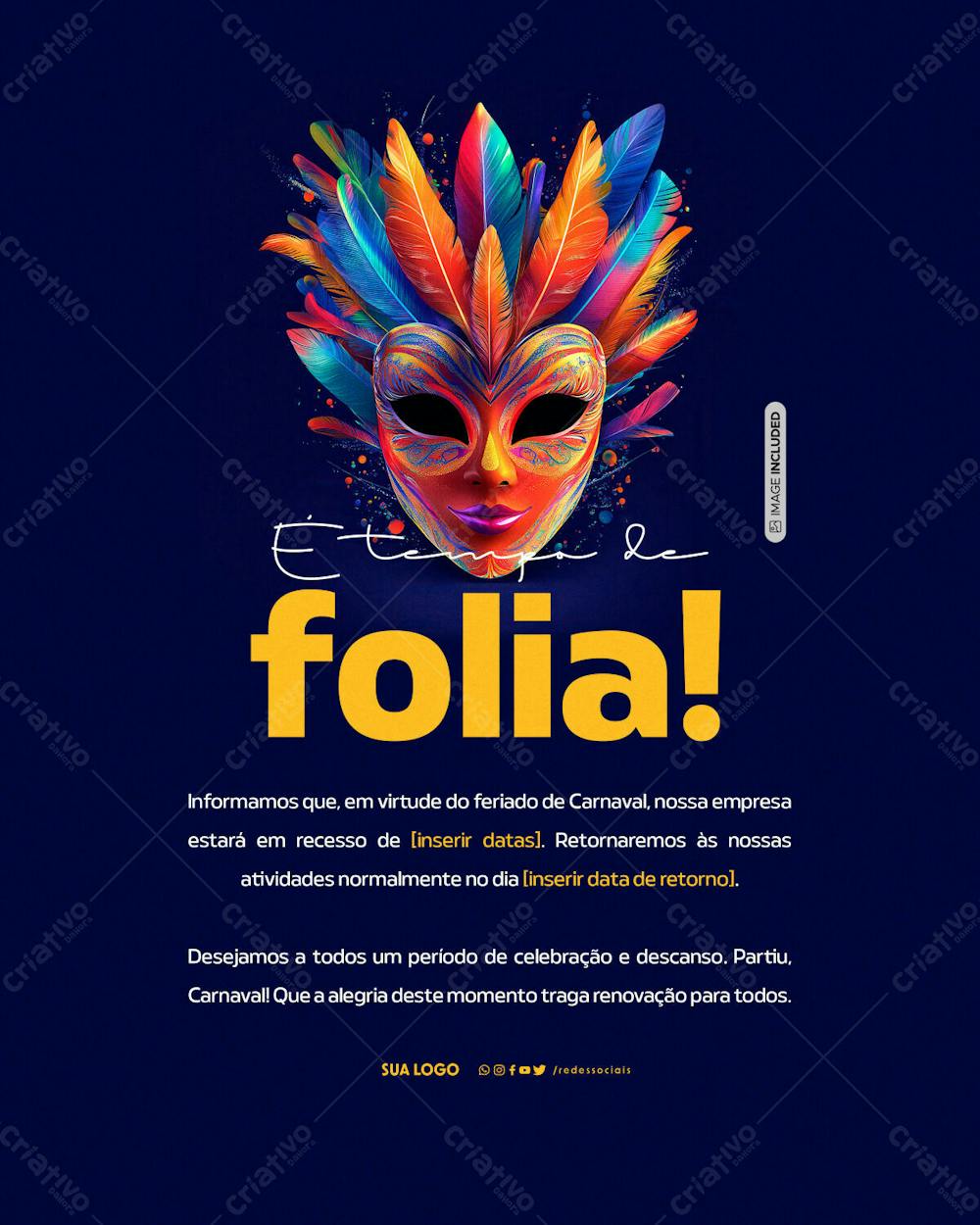 Social Media Recesso De Carnanaval É Tempo De Folia
