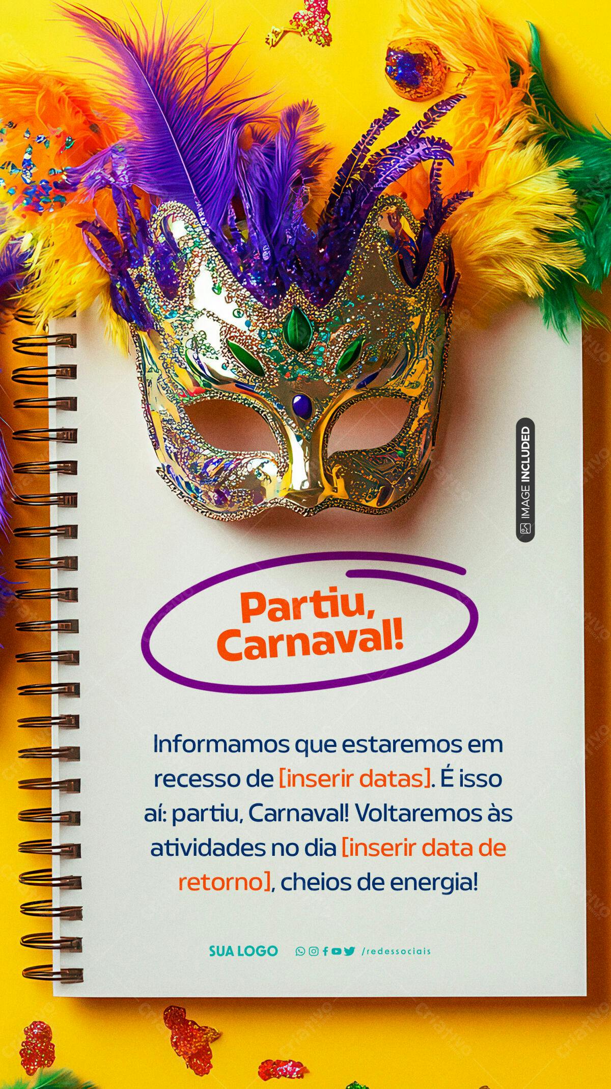 Story para Carnaval PSD Editável