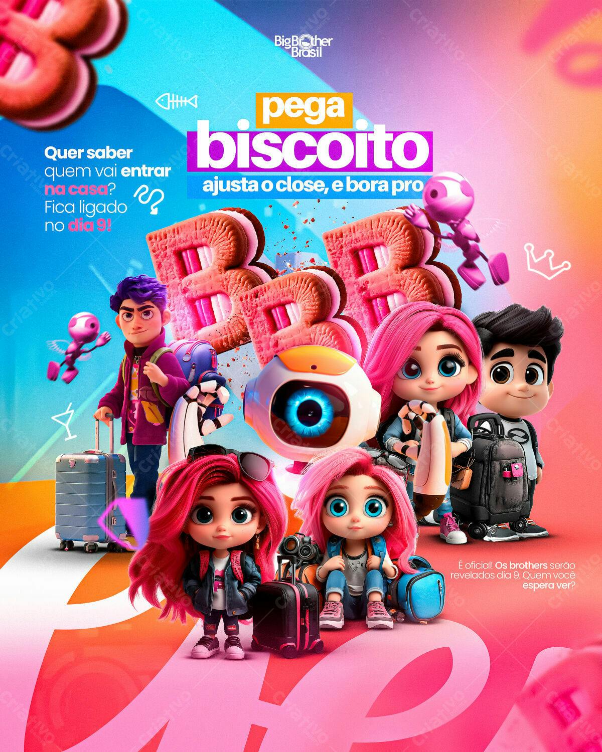 Flyer Big Brother Brasil Pega Biscoito PSD Editável
