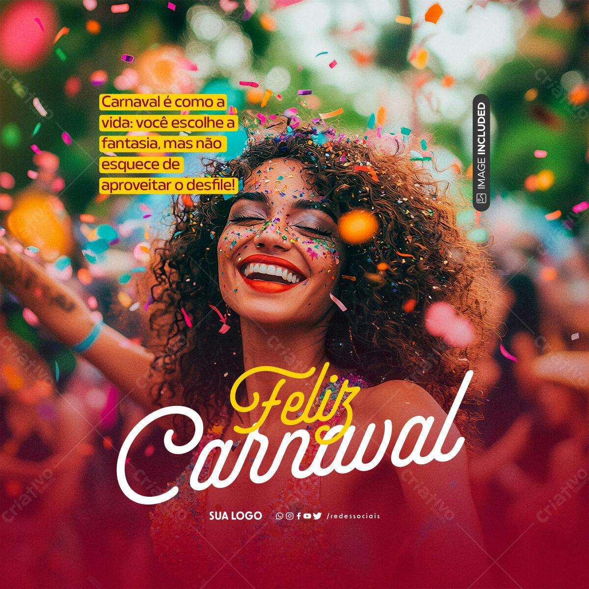 Post para Carnaval PSD Editável