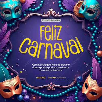 Social Media Feliz Carnaval Chegou