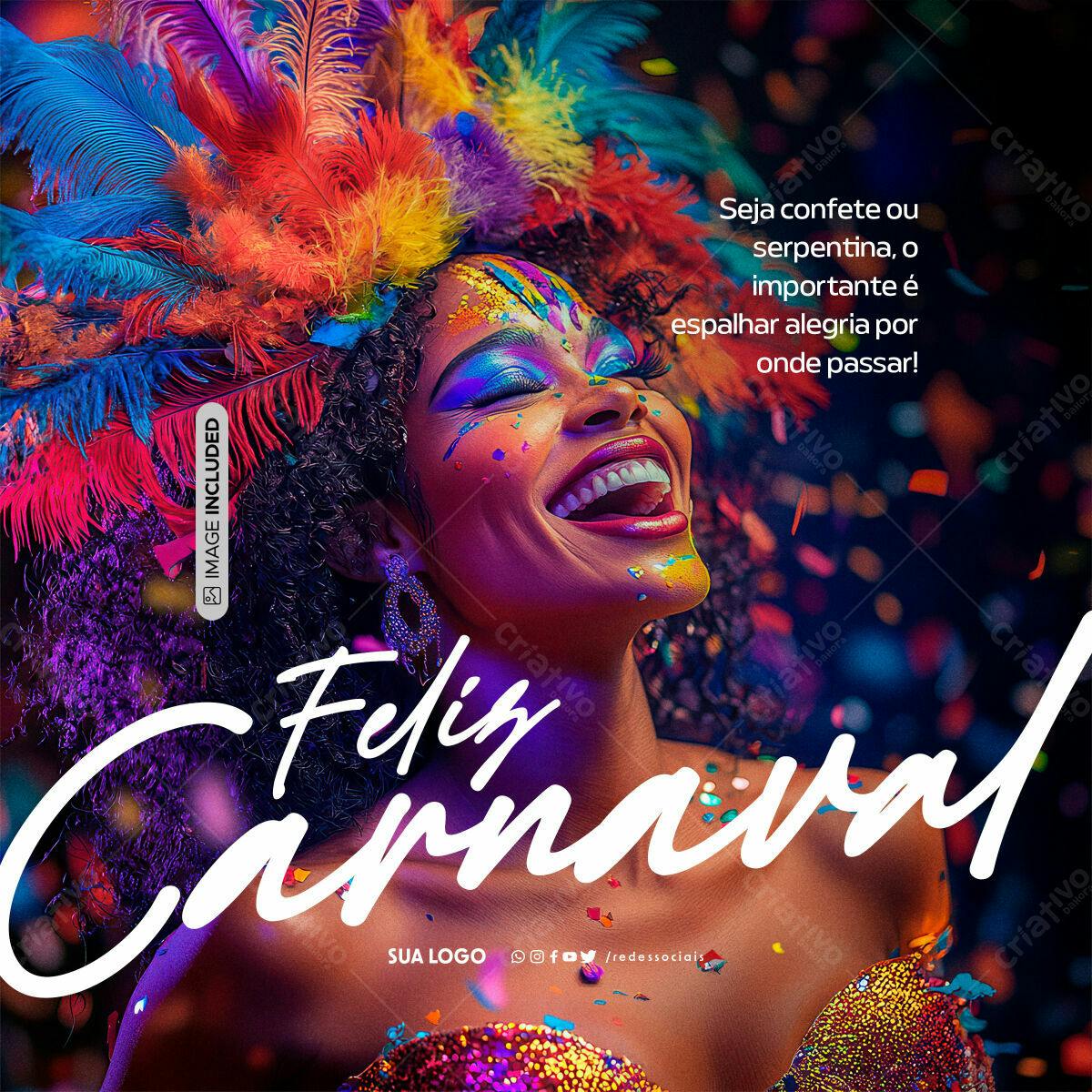 Flyer Carnaval Vibrante PSD Editável