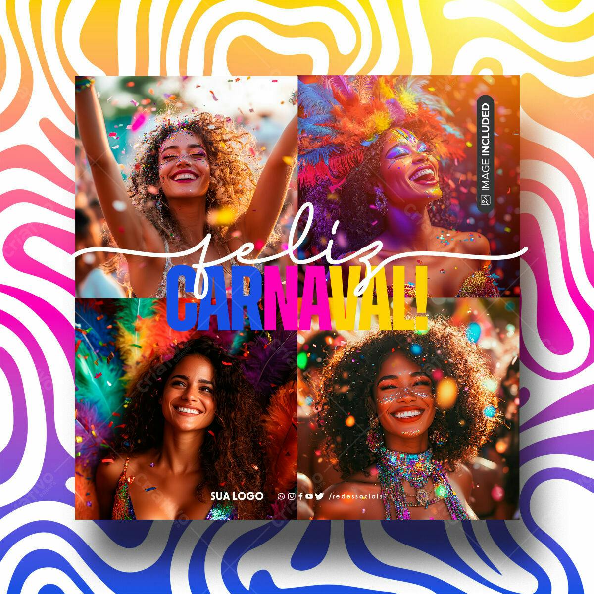 Flyer para Carnaval PSD Editável
