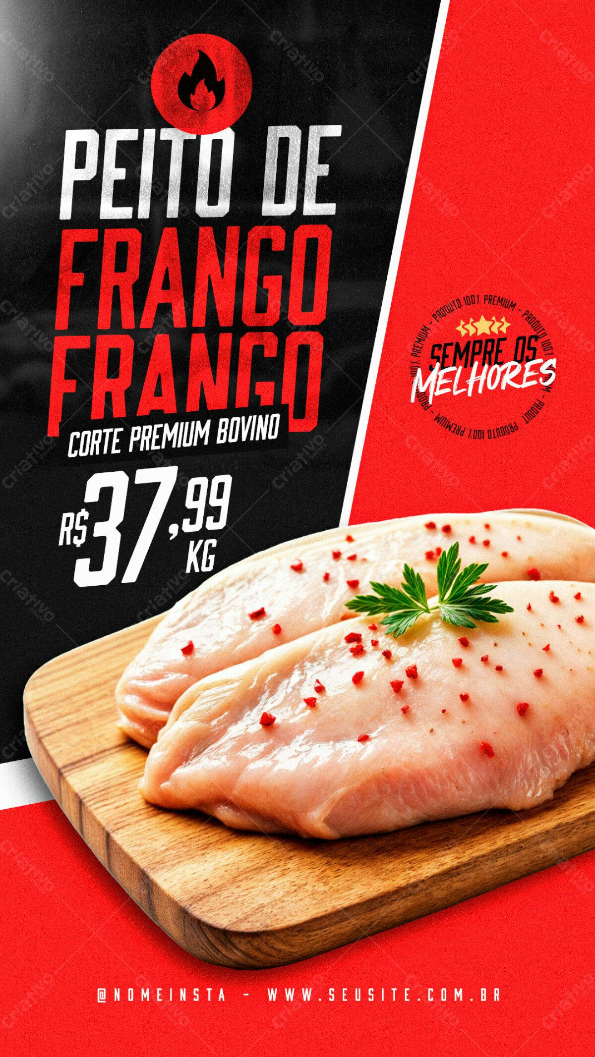 Flyer Peito de Frango PSD Editável