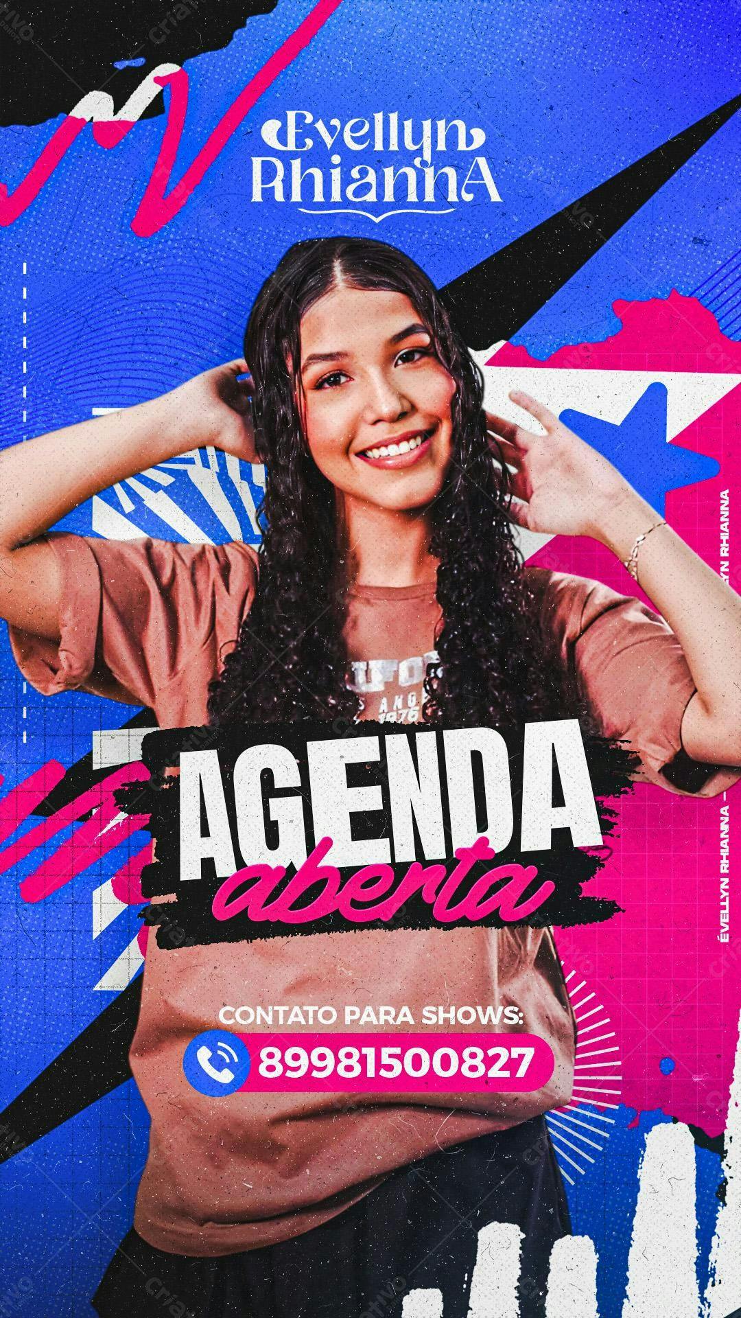Flyer para Shows da Cantora Evellyn Rhianna PSD Editável