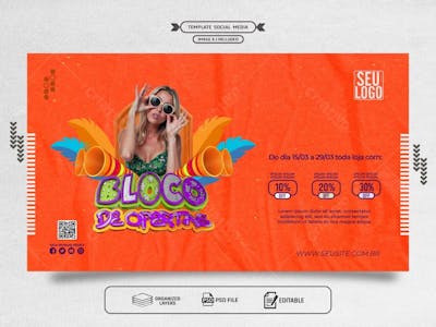 Banner Psd Editável Bloco de Ofertas Tons Alaranjado