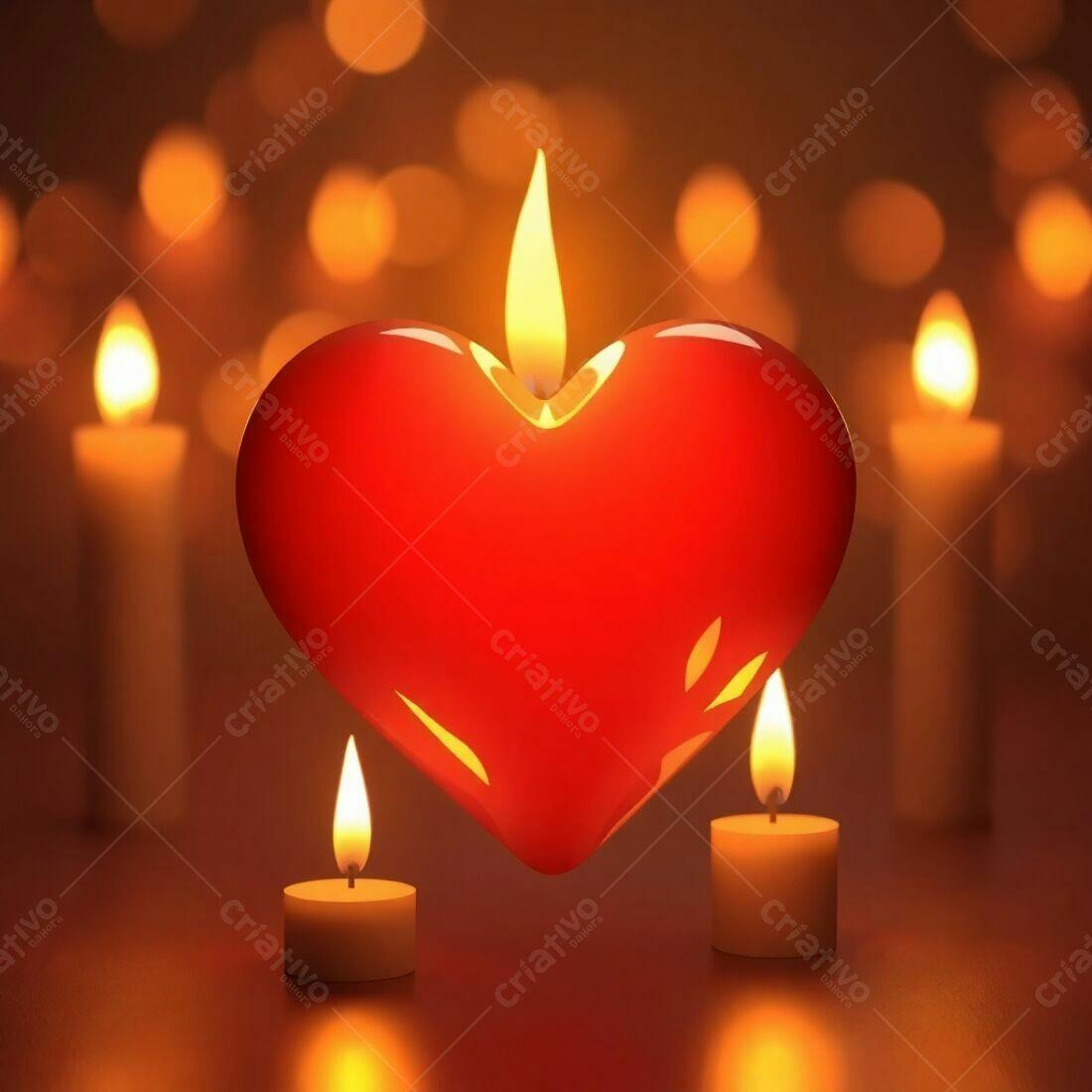 Coração em Chamas Velas Românticas
