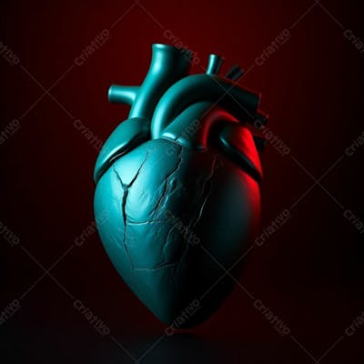Imagem De Um Coração Humano Em 3D Realista E Em Alta Definição