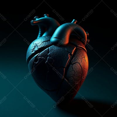 Imagem De Um Coração Humano Em 3D Realista E Em Alta Definição