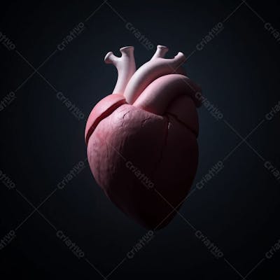 Imagem De Um Coração Humano Em 3D Realista E Em Alta Definição