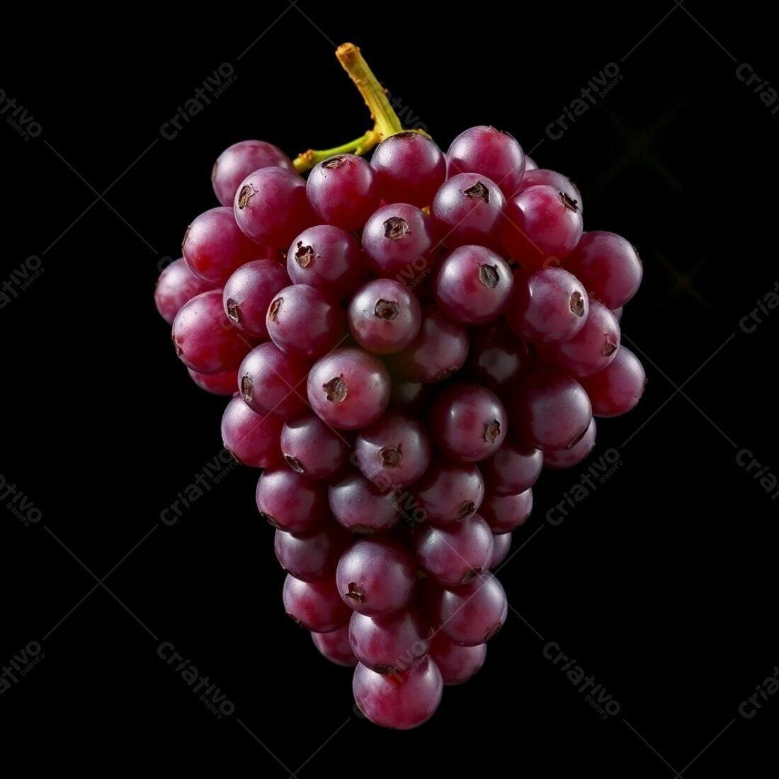 Uvas Roxas em fundo preto