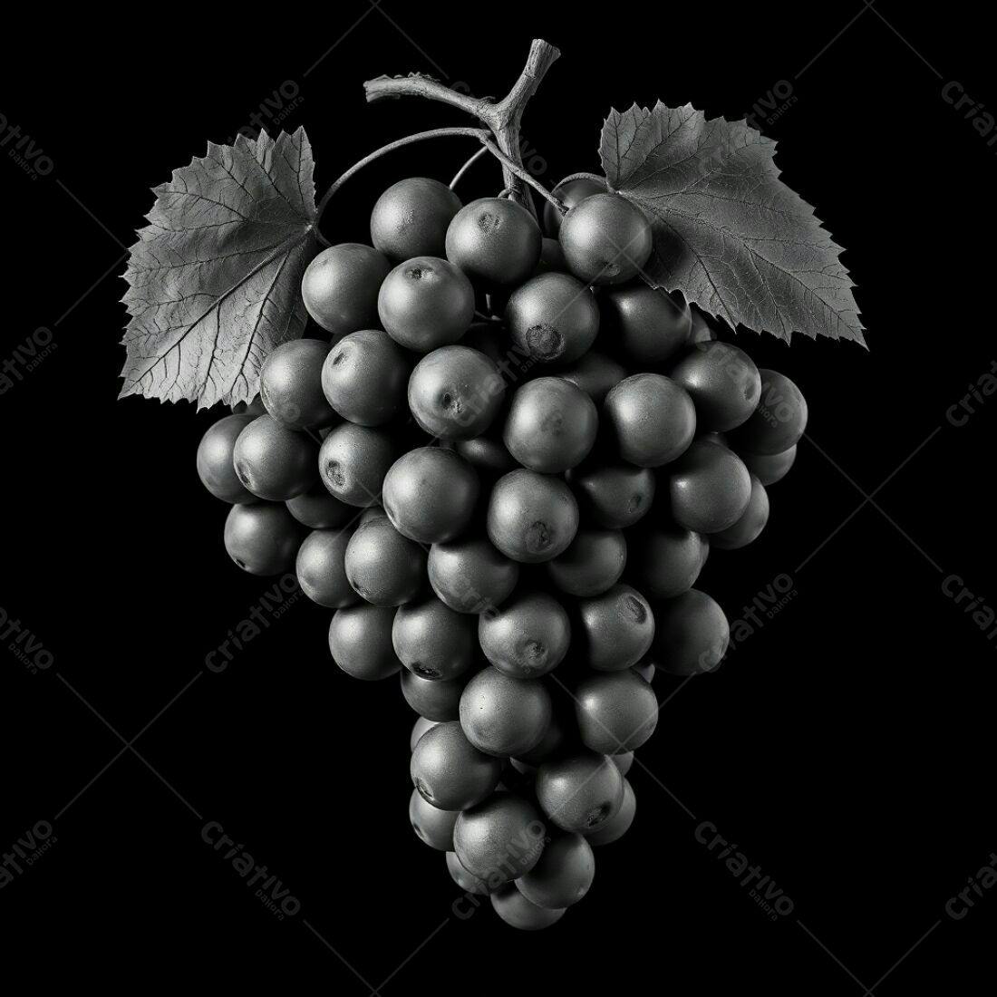 Uvas escuras em foto monocromática