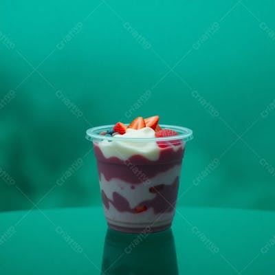Imagem Realista De Um Copo De Açai E Cupuaçu Foto