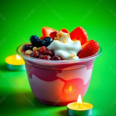 Imagem Realista De Um Copo De Açai E Cupuaçu Foto