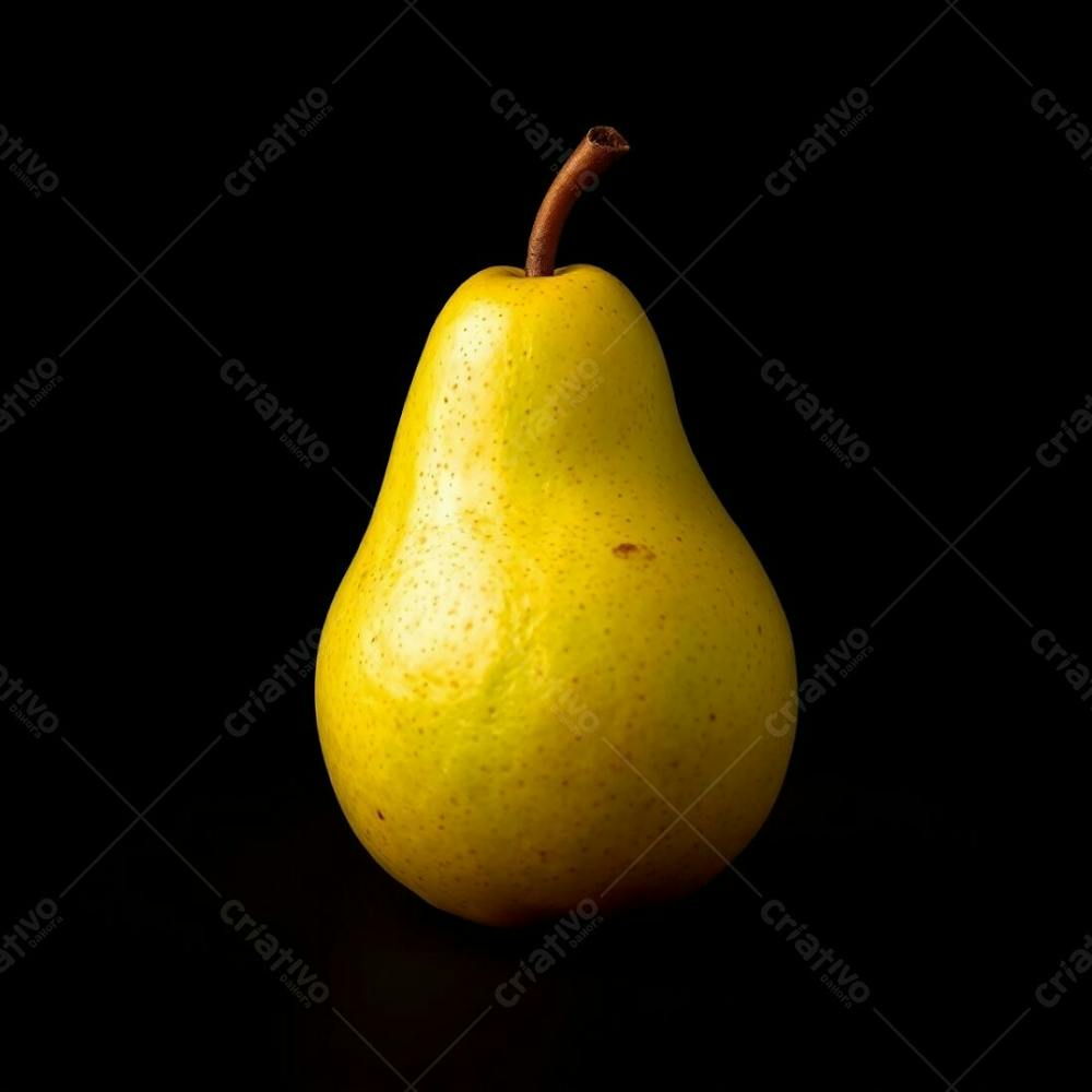 Uma Imagem De Uma Fruta Pêra Linda, Com Fundo Preto