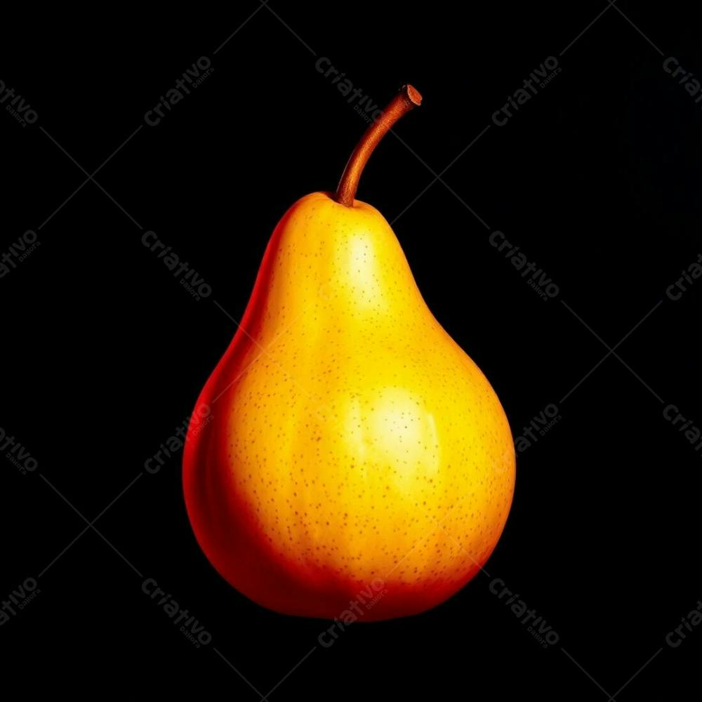 Uma Imagem De Uma Fruta Pêra Linda, Com Fundo Preto