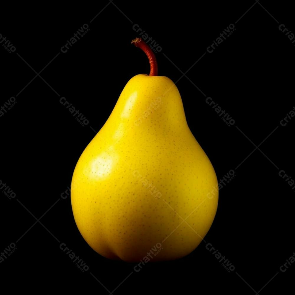 Uma Imagem De Uma Fruta Pêra Linda, Com Fundo Preto