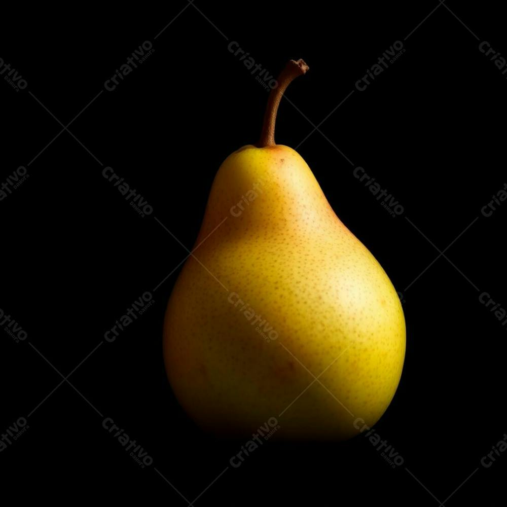 Uma Imagem De Uma Fruta Pêra Linda, Com Fundo Preto