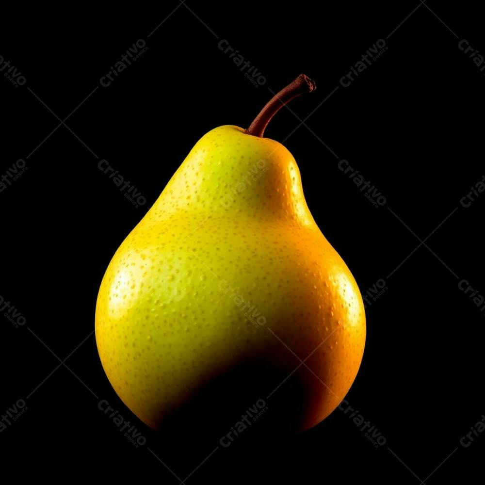 Uma Imagem De Uma Fruta Pêra Linda, Com Fundo Preto