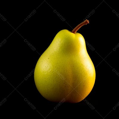 Uma Imagem De Uma Fruta Pêra Linda, Com Fundo Preto