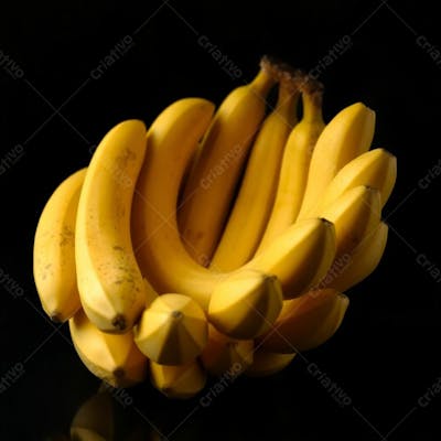 Cacho De Banana Com Fundo Preto