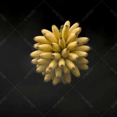 Cacho De Banana Com Fundo Preto