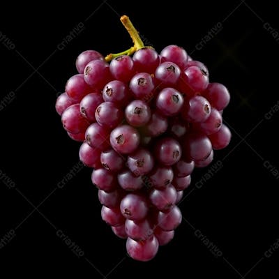 Imagem Realista De Um Cacho De Uva Com Fundo Preto