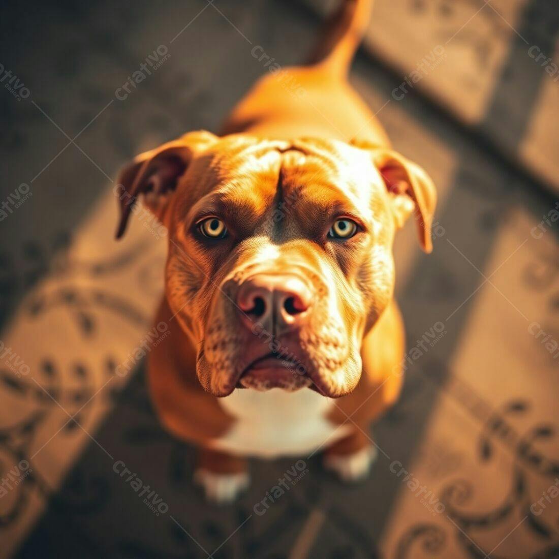 Cachorro Pitbull Olhando para a Câmera