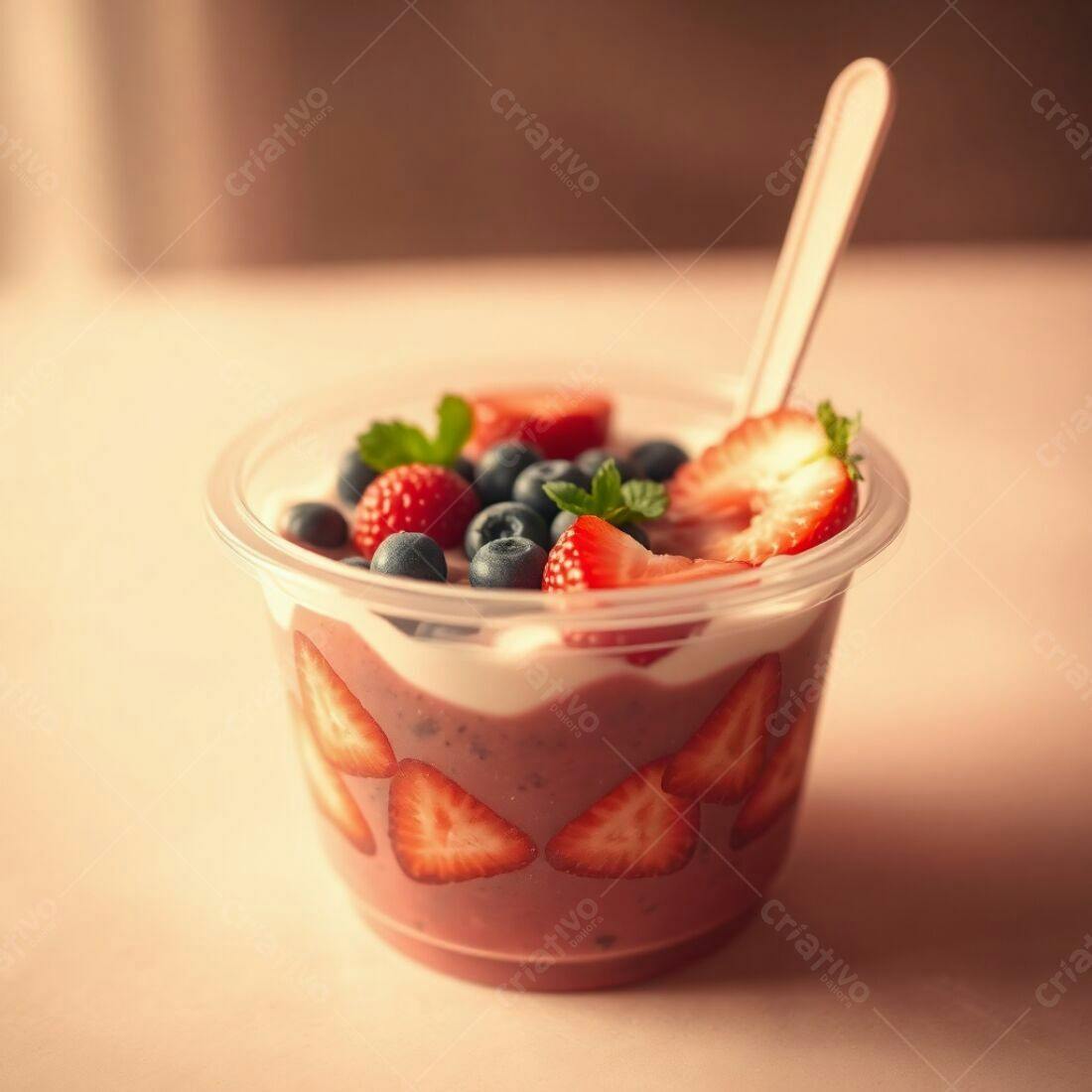 Smoothie de frutas vermelhas com iogurte