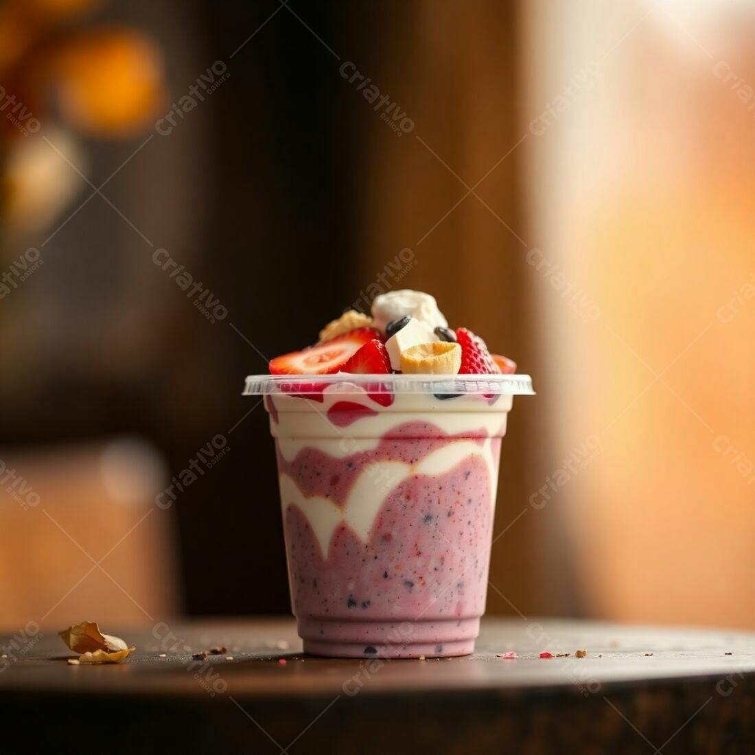 Smoothie de frutas vermelhas com iogurte