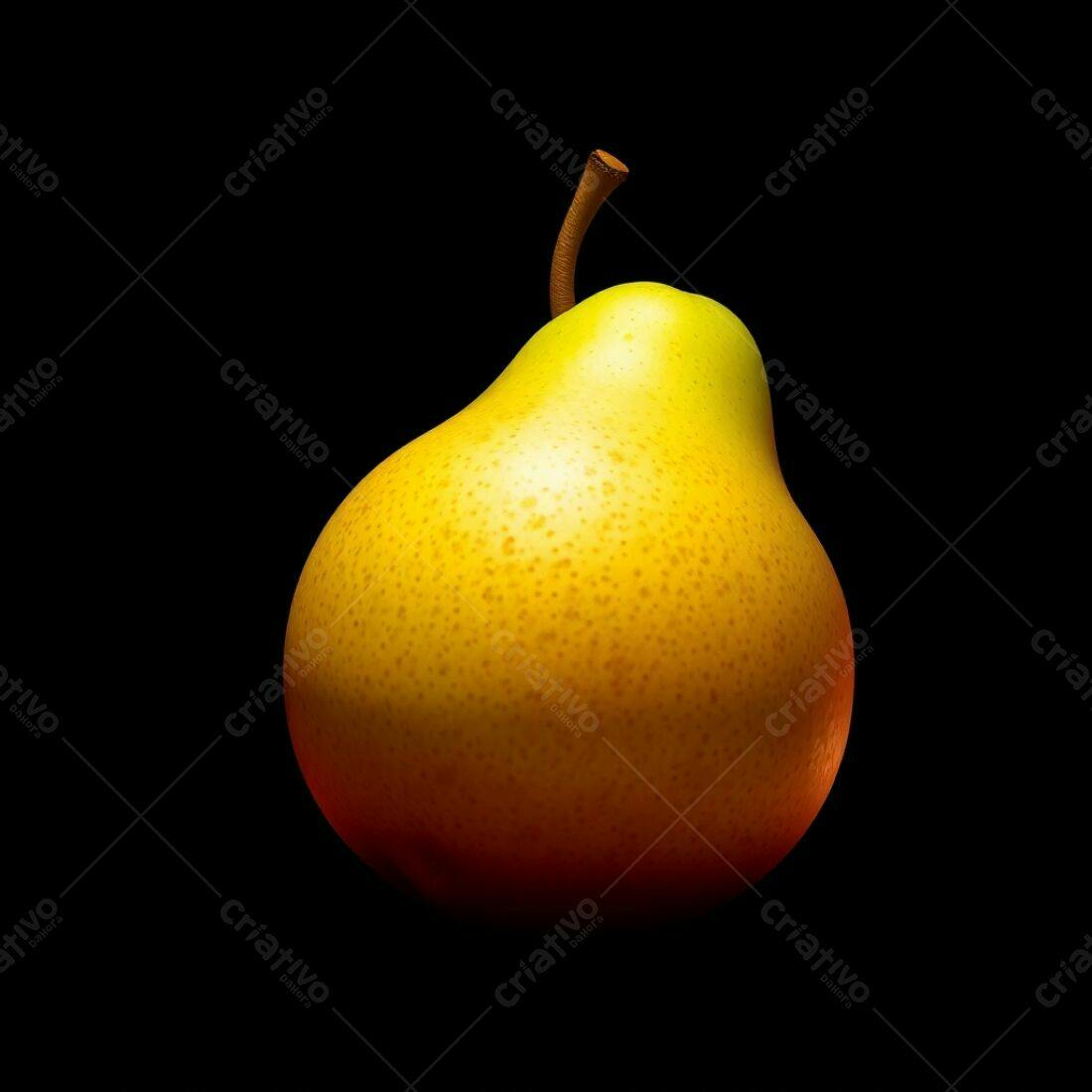 Pera amarela sobre fundo preto