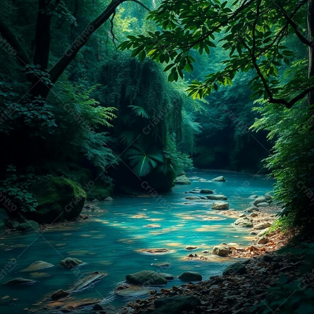 A Photorealistic Image Focusing On The Rich Deep Teal Tones Of A Beautiful Natural Scene Luxurious Vibrant And Detailed