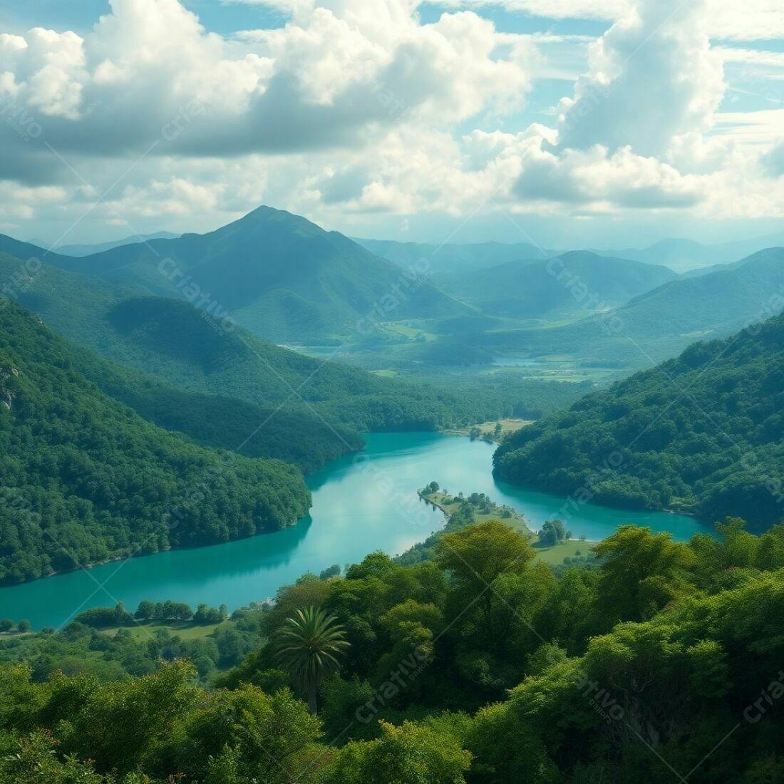 Paisagem Serrana Lagoa Azul Verdejante