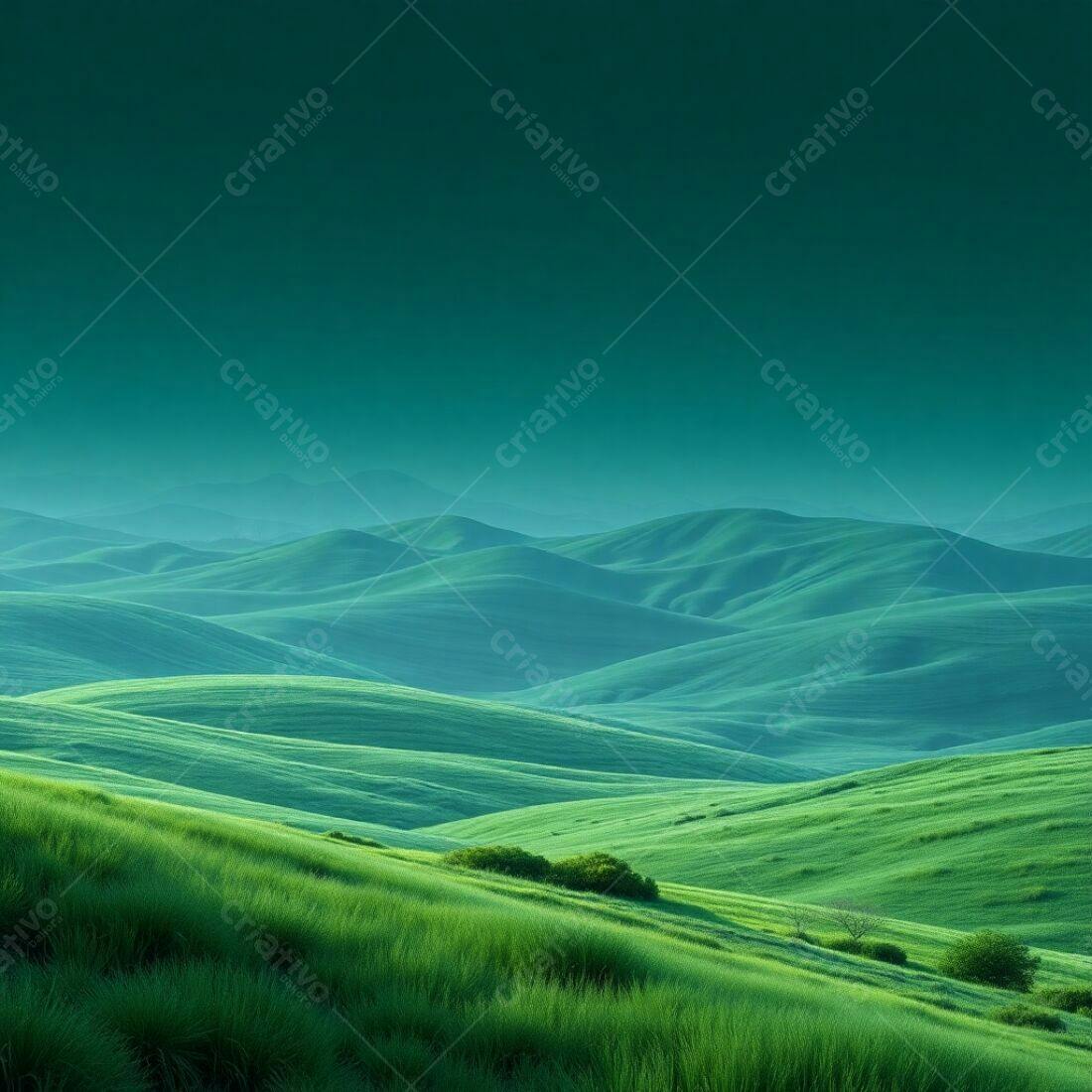 Paisagem verdejante colinas suaves
