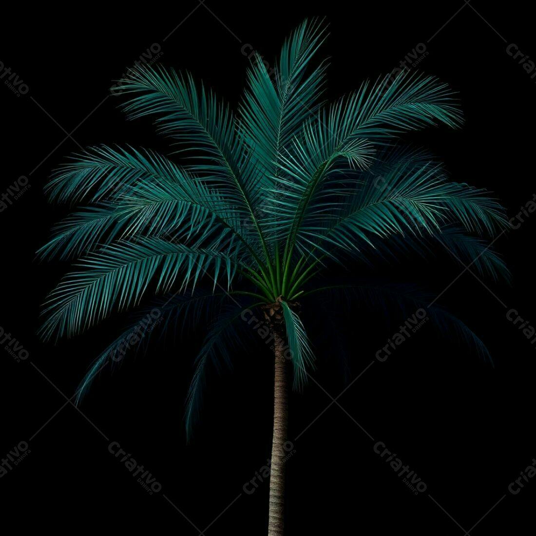 Palmeira tropical fundo preto
