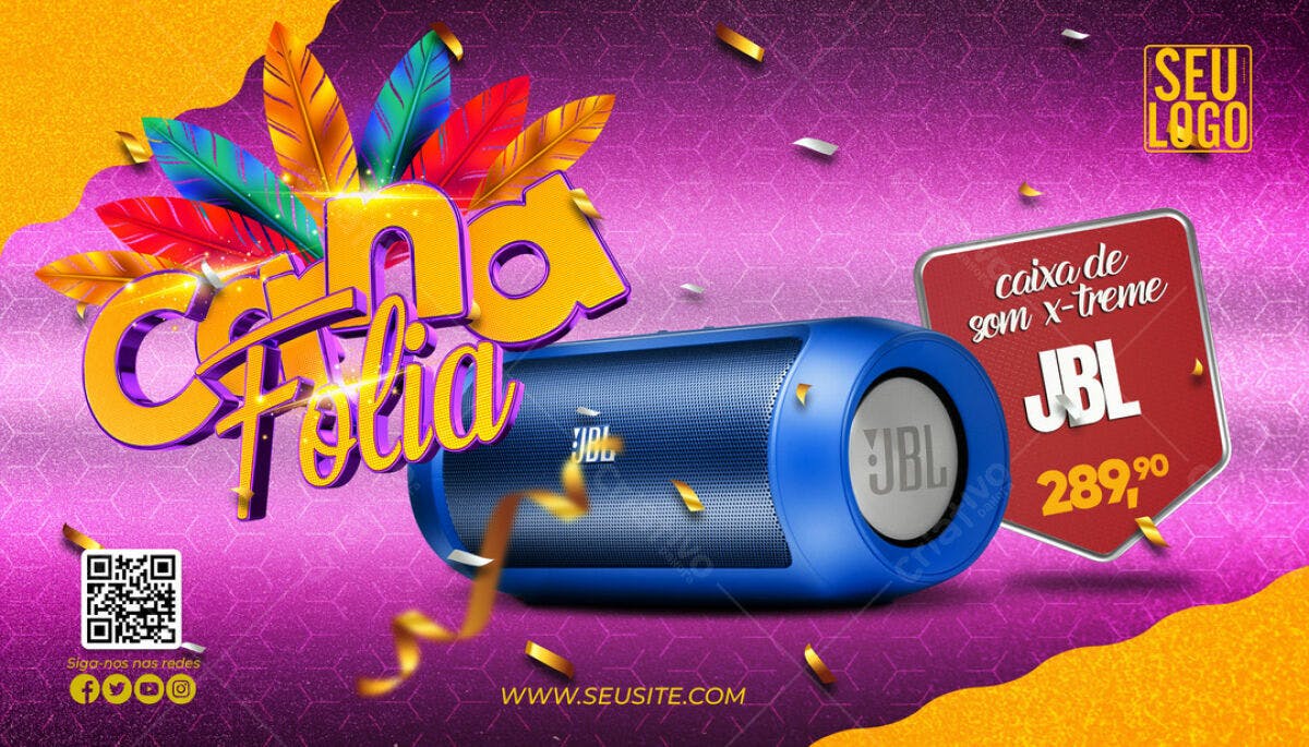 Flyer Carnaval JBL PSD Editável