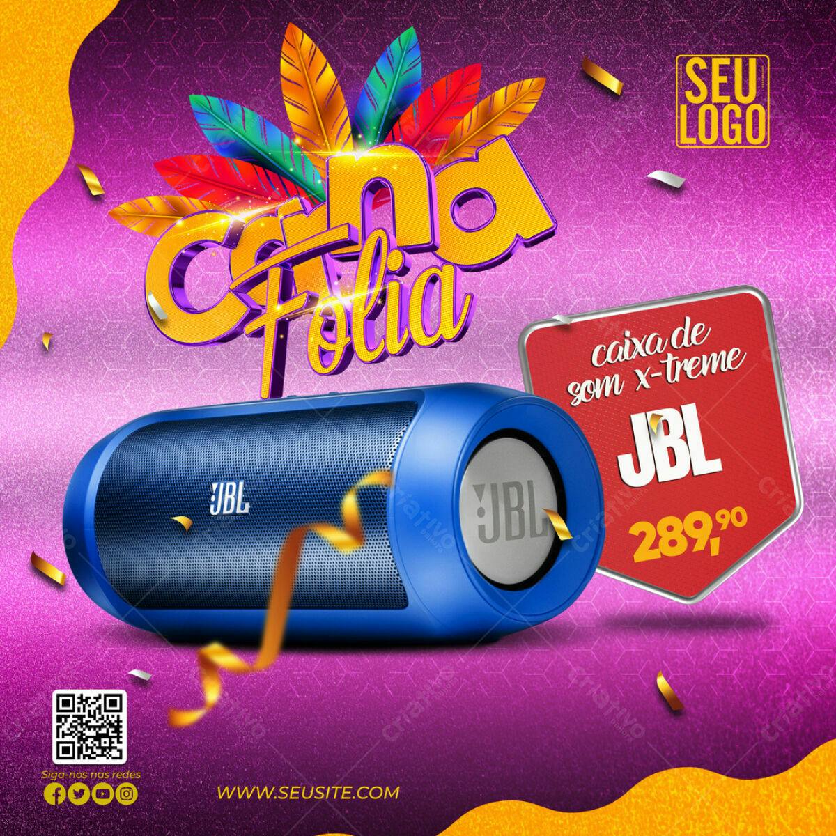 Flyer Carnaval JBL PSD Editável