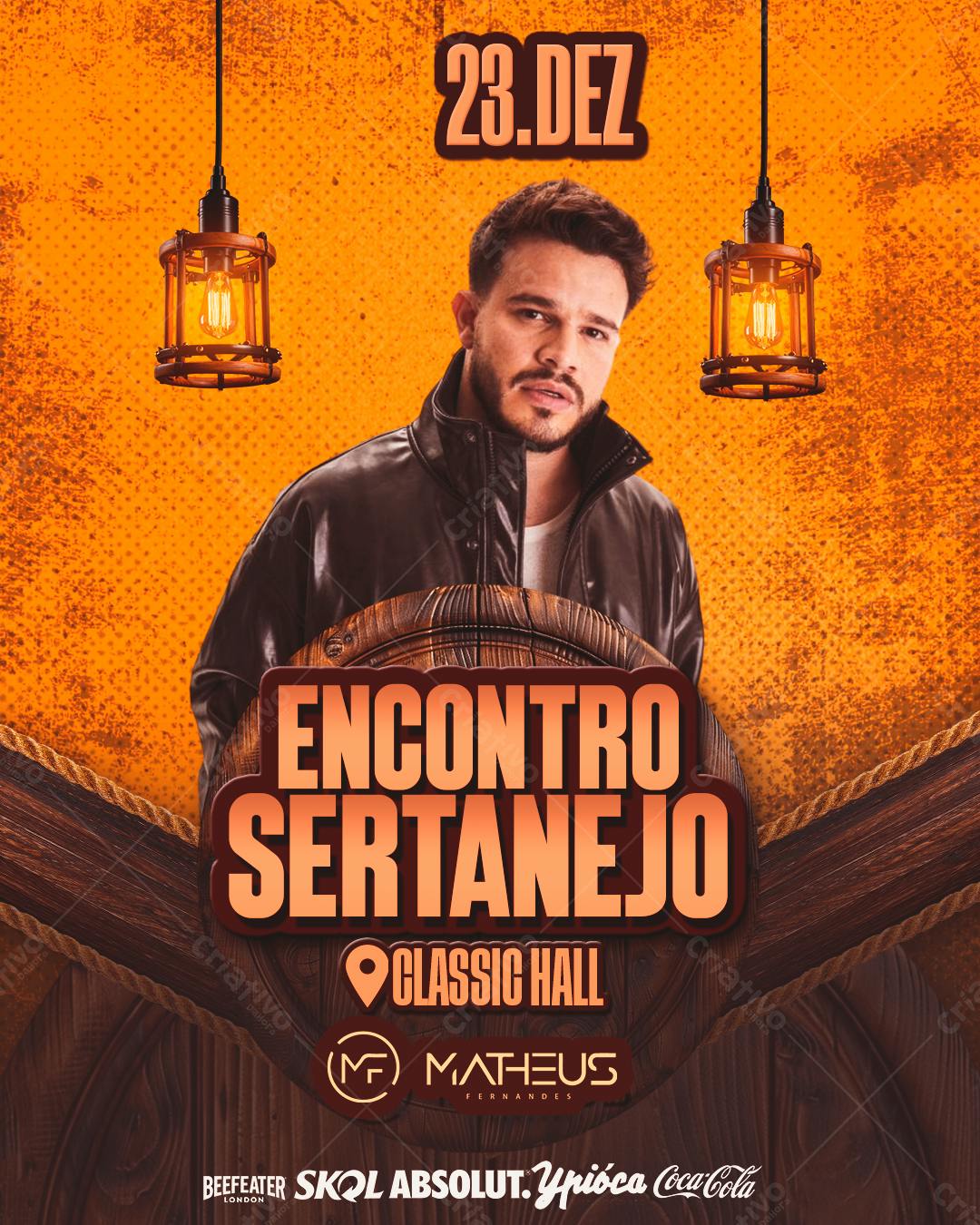 Flyer Encontro Sertanejo 23 Dez PSD Editável