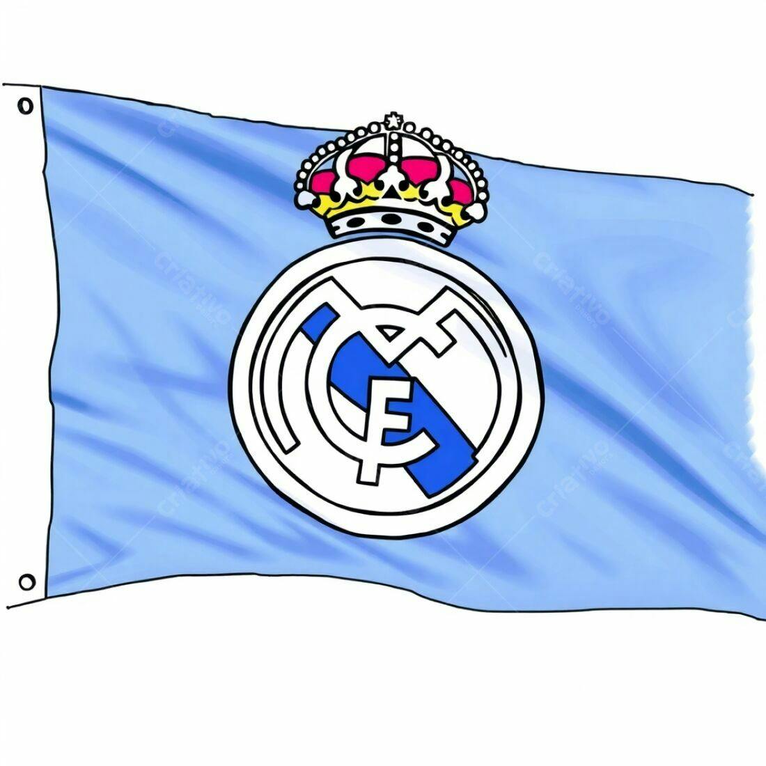 Bandeira Real Madrid em azul claro