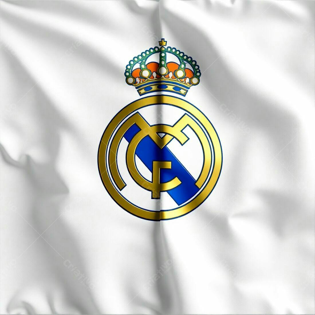 Logo Real Madrid em tecido branco
