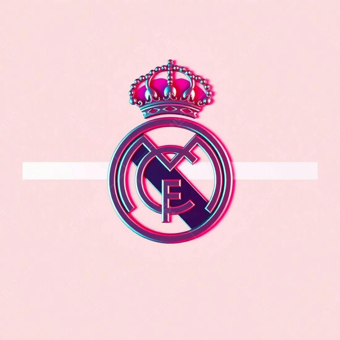 Brasão Real Madrid estilo Neon Rosa