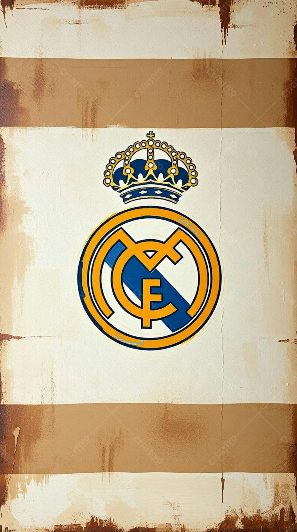 Classic Oil Painting Style, Real Madrid Flag, Natural Earth Tones, Rich Textures, Visible Brushstrokes, Browns, Beiges, Muted Colors