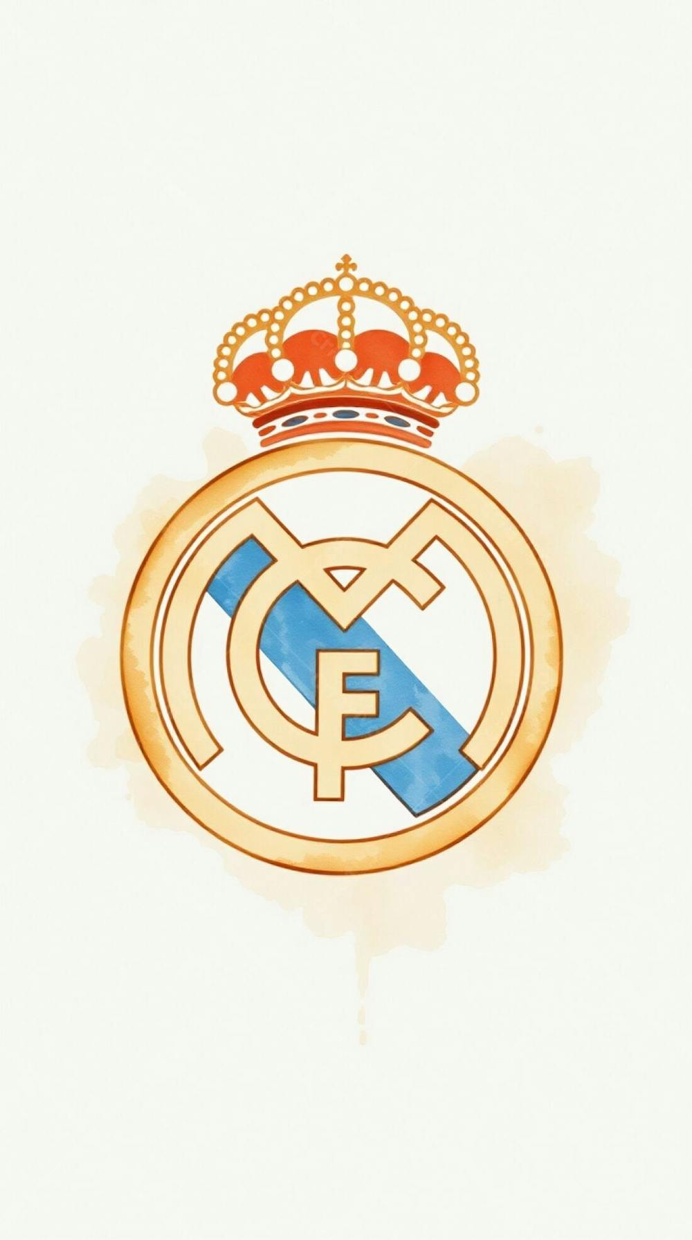 Delicate Watercolor Painting Of The Real Madrid Flag Using Translucent Washes And Fluid Brushstrokes In Earth Tones